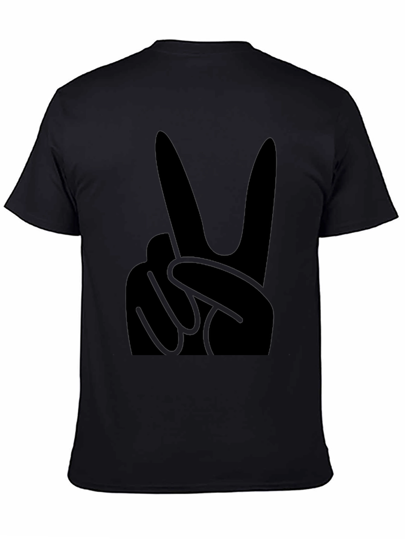Black T-Shirt with Peace Sign Graphic
