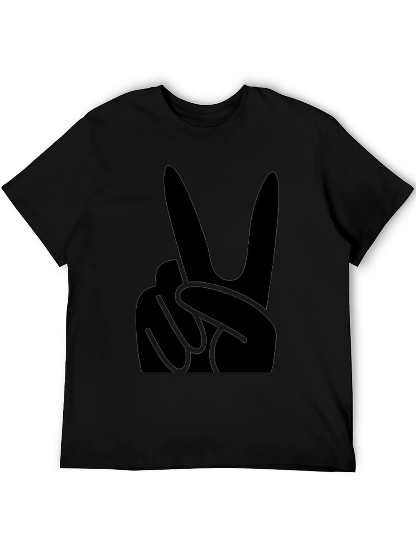 Black T-Shirt with Peace Sign Graphic