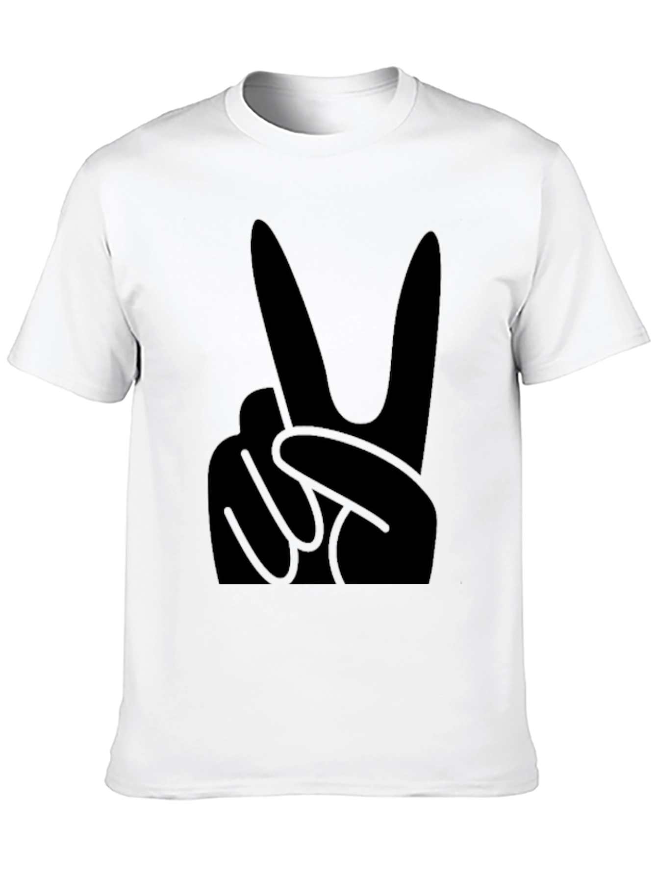 Black T-Shirt with Peace Sign Graphic
