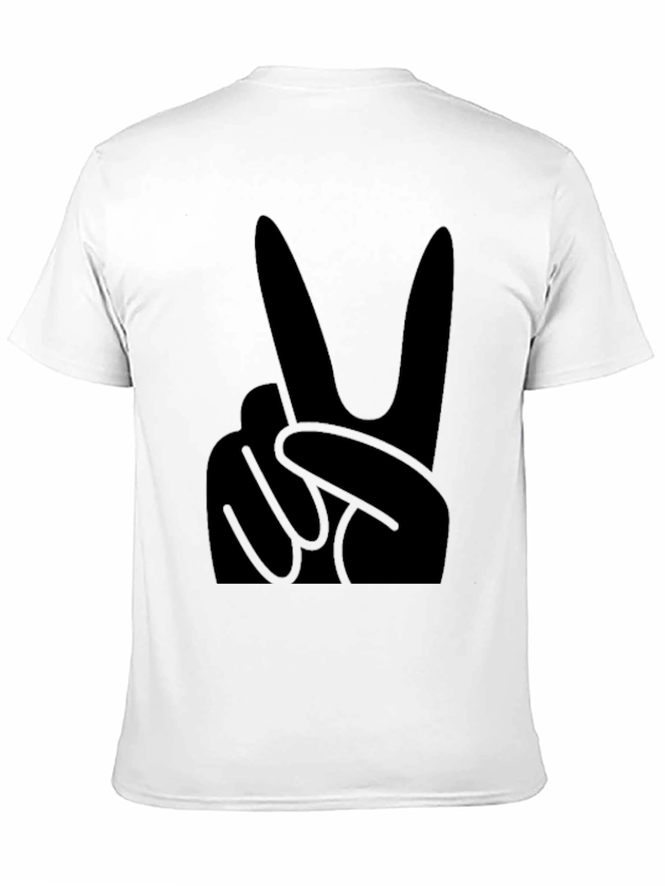 Black T-Shirt with Peace Sign Graphic