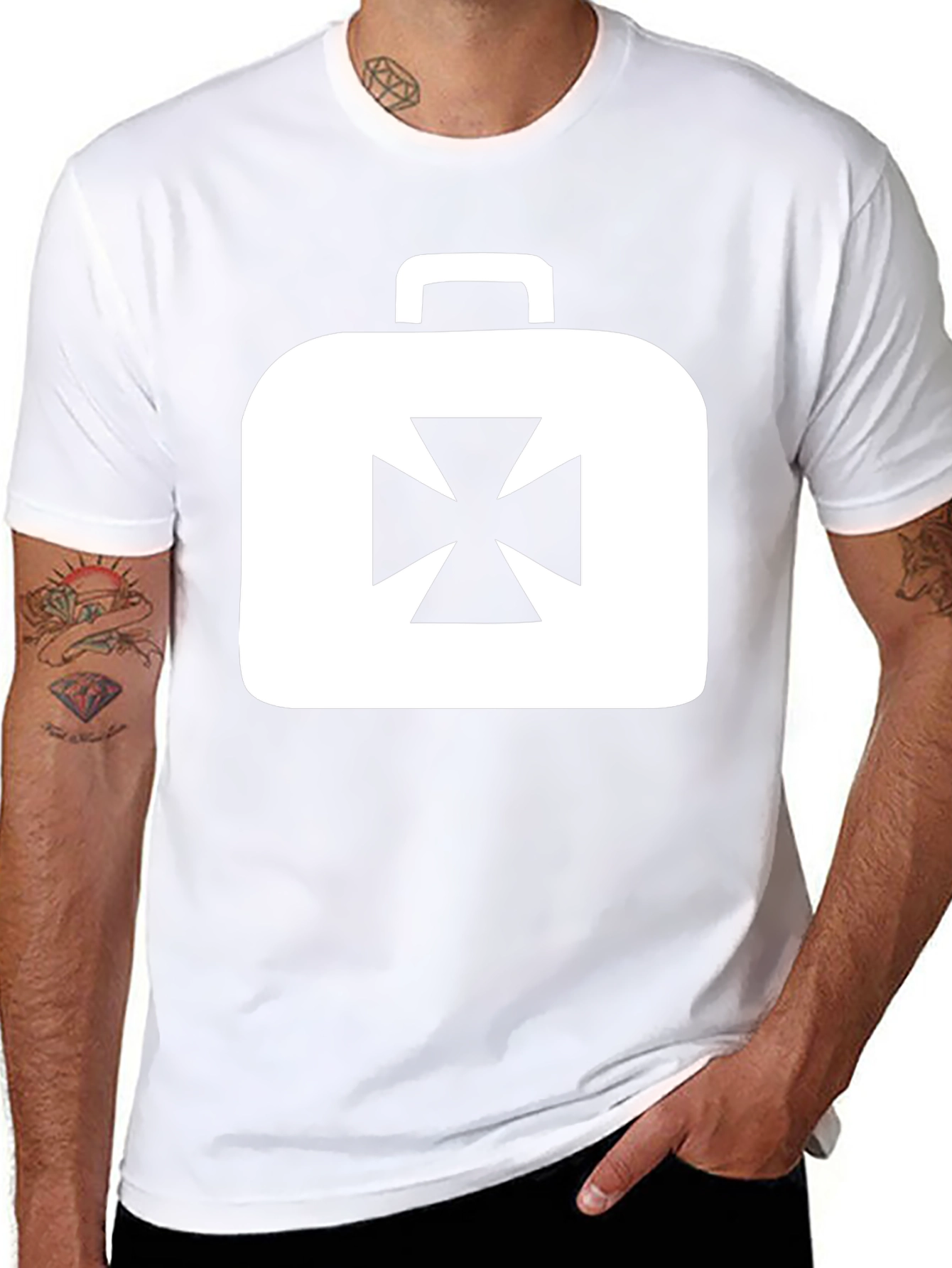 Iron Cross Briefcase Graphic Tee - Black