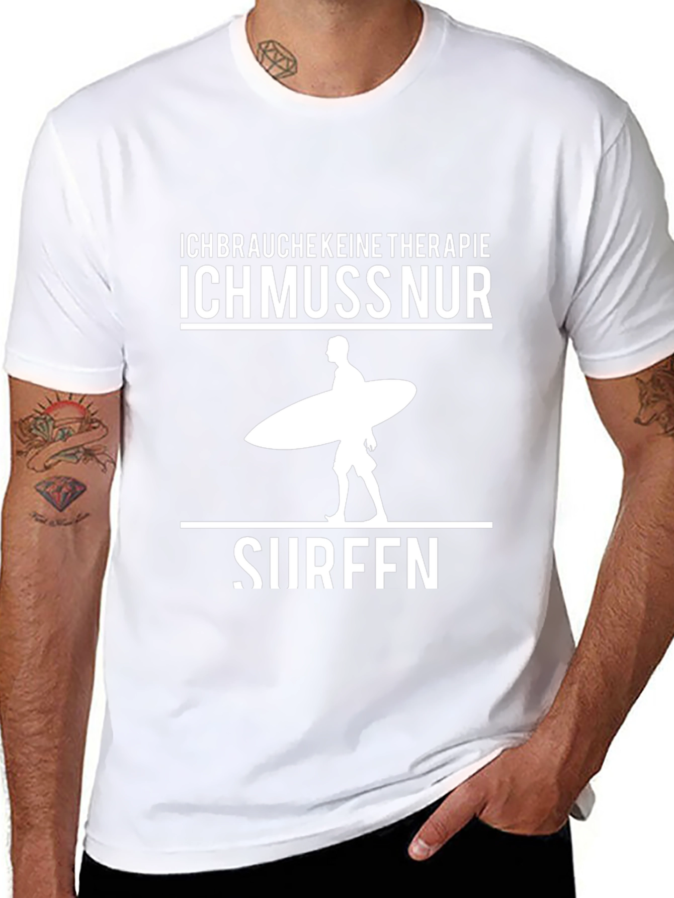 Ich Muss Nur Surfen Black T-Shirt