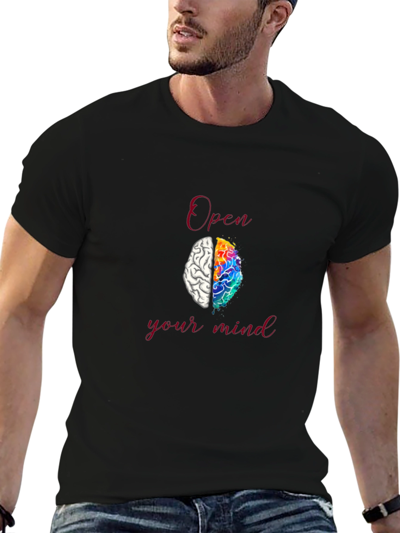 Open Your Mind T-Shirt - Brain Design