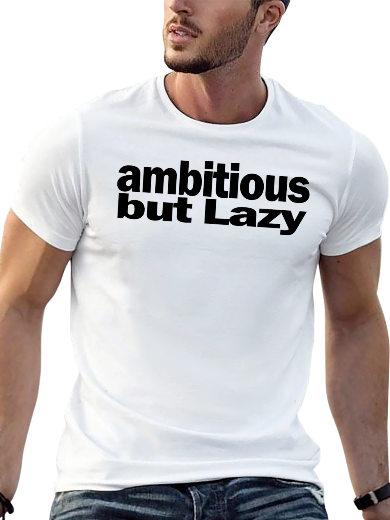 Ambitious But Lazy Graphic Tee - Black