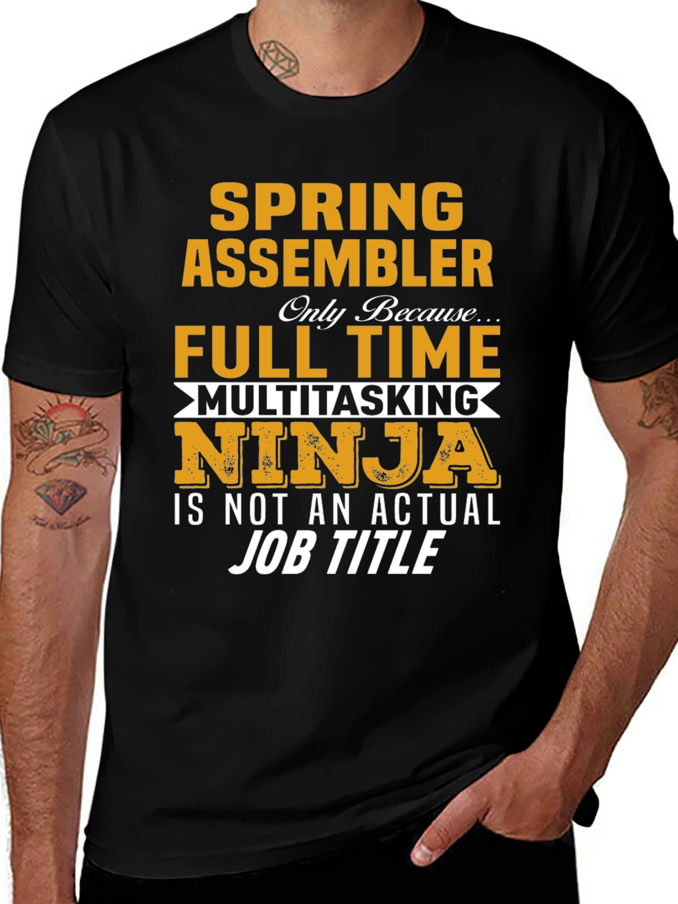 Spring Assembler Full Time Ninja Job T-Shirt