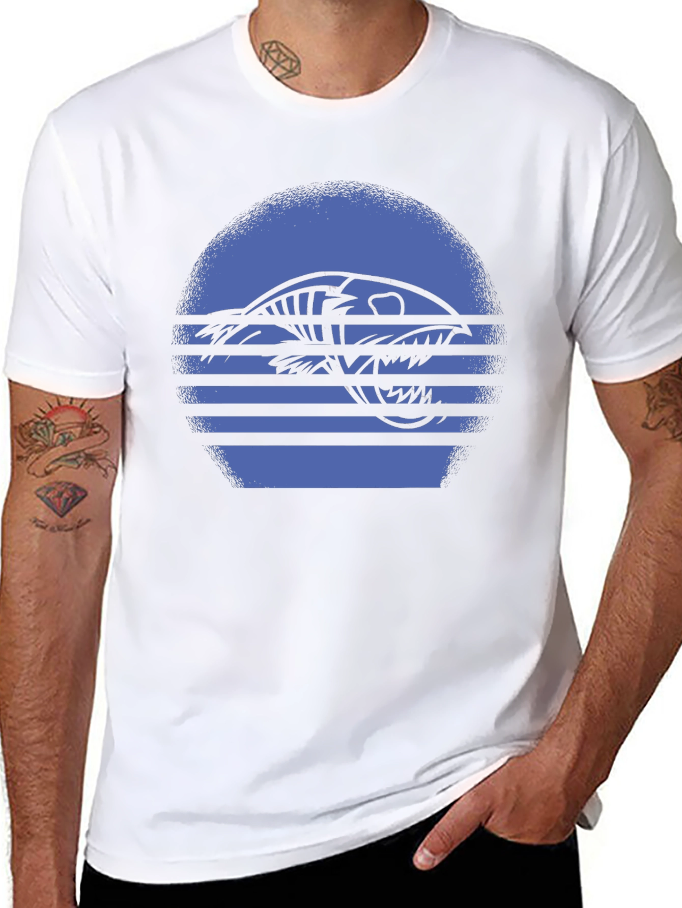 Retro Fish Skeleton Graphic Tee