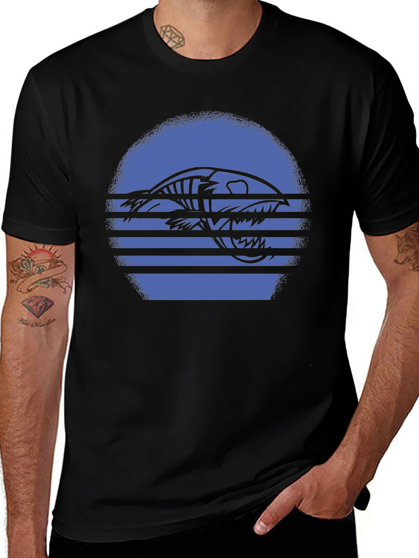Retro Fish Skeleton Graphic Tee