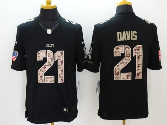 Men's Indianapolis Colts Vontae Davis #21 Black Game Player Jerseys