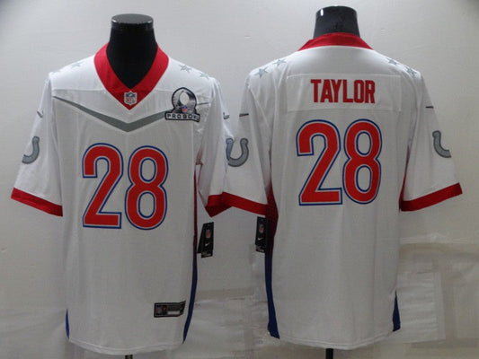 Men's Indianapolis Colts Jonathan Taylor #28 White ALL STAR Game Jerseys
