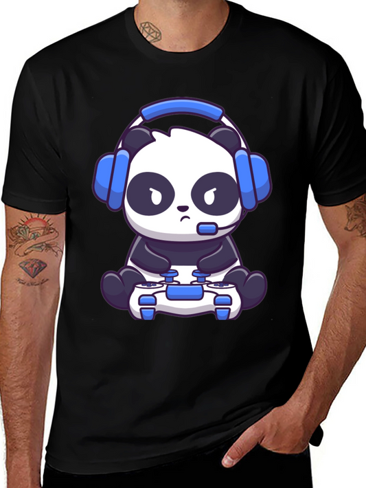 Gamer Panda T-Shirt - Cartoon Style