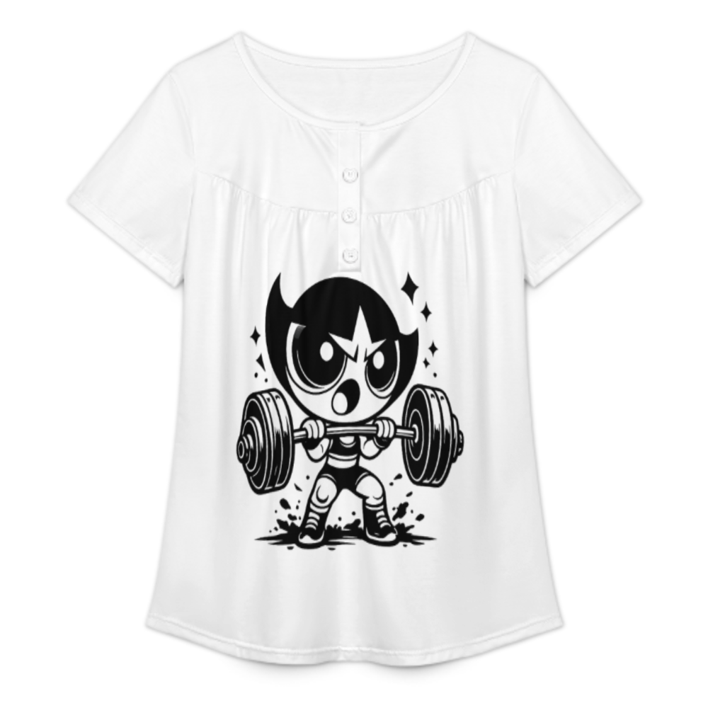Cute Weightlifting Cartoon Tee, Strong Girl Gym Graphic Shirt, Chibi Fitness Workout Top, Kawaii Lifting Apparel, Funny Women’s Gym T-Shirt(z480)