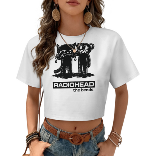 Vintage Alternative Music Graphic Tee, Retro Indie Rock Inspired Shirt, Moody Cartoon Art Top, Grunge Aesthetic Apparel, Dark Streetwear Women’s T-Shirt(z489)