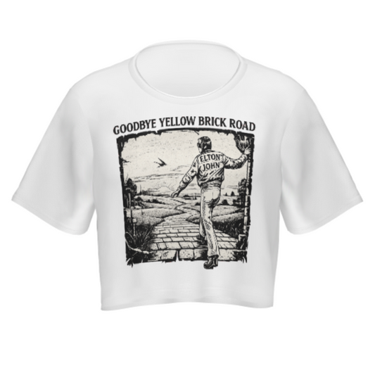 Goodbye Yellow Brick Road Vintage Graphic Tee – Retro Music Inspired Artistic Shirt(z467)