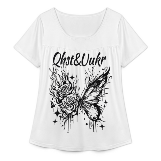 Mystic Butterfly Rose Graphic Tee, Gothic Fairycore Aesthetic Shirt, Vintage Dark Floral Art Top, Alternative Boho Streetwear Women’s T-Shirt(z500)