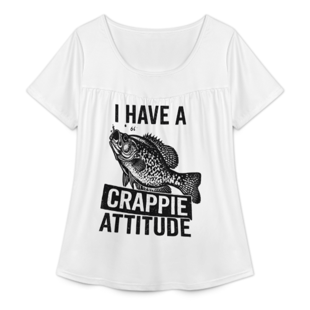 Funny Fishing Pun Graphic Tee, Crappie Attitude Shirt, Bass Fishing Humor Top, Outdoor Fisherman Apparel, Vintage Angler Women’s T-Shirt(z496)