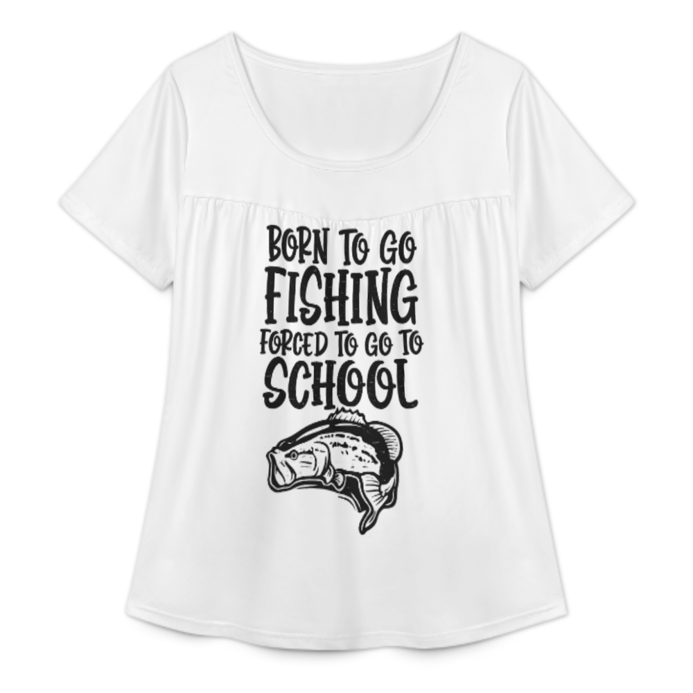 Funny Fishing Graphic Tee, Born To Go Fishing Shirt, Outdoor Fisherman Humor Top, Bass Fishing Lover Apparel, Casual Angler Women’s T-Shirt(z493)