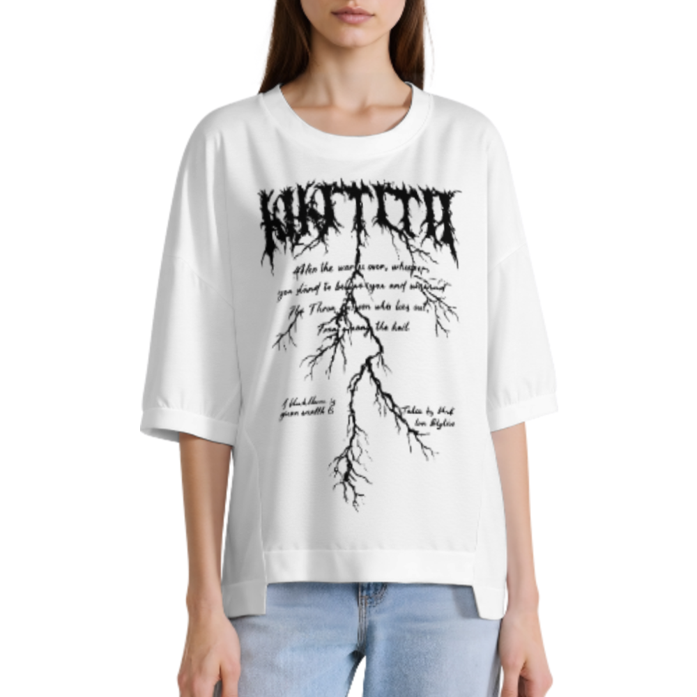 Dark Grunge Gothic Graphic Tee, Abstract Lightning Root Art Shirt, Alternative Streetwear Oversized Top, Emo Aesthetic Black Graphic T-Shirt(z501)