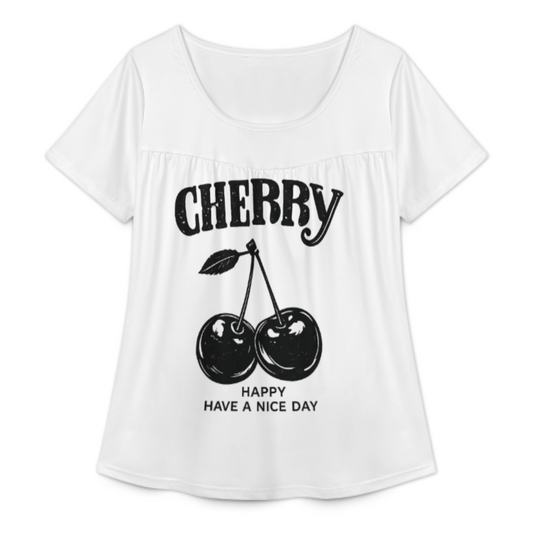 Cherry Aesthetic Graphic Tee, Vintage Fruit Illustration Shirt, Cute Minimalist Summer Top, Retro Sweet Girl Apparel, Trendy Casual Women’s T-Shirt(z497)