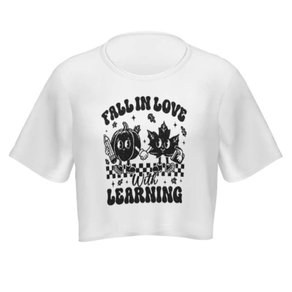 Fall In Love With Learning Retro Graphic Tee – Cute Autumn Teacher Shirt(z465)