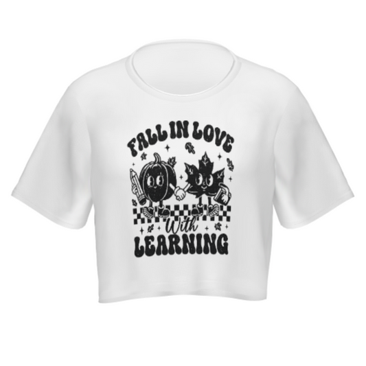 Fall In Love With Learning Retro Graphic Tee – Cute Autumn Teacher Shirt(z465)