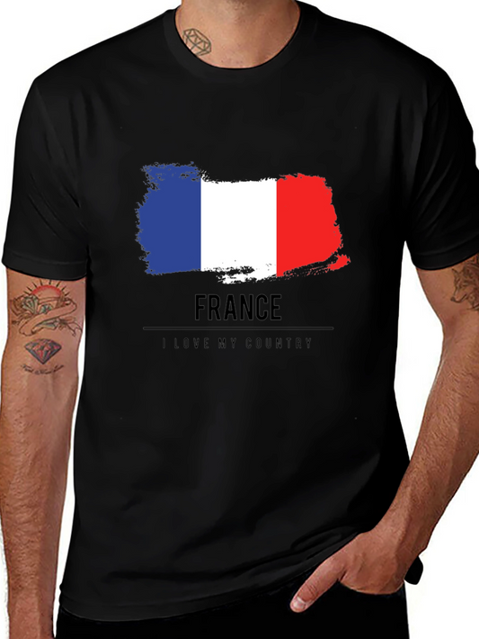 France Flag T-Shirt - I Love My Country Tee