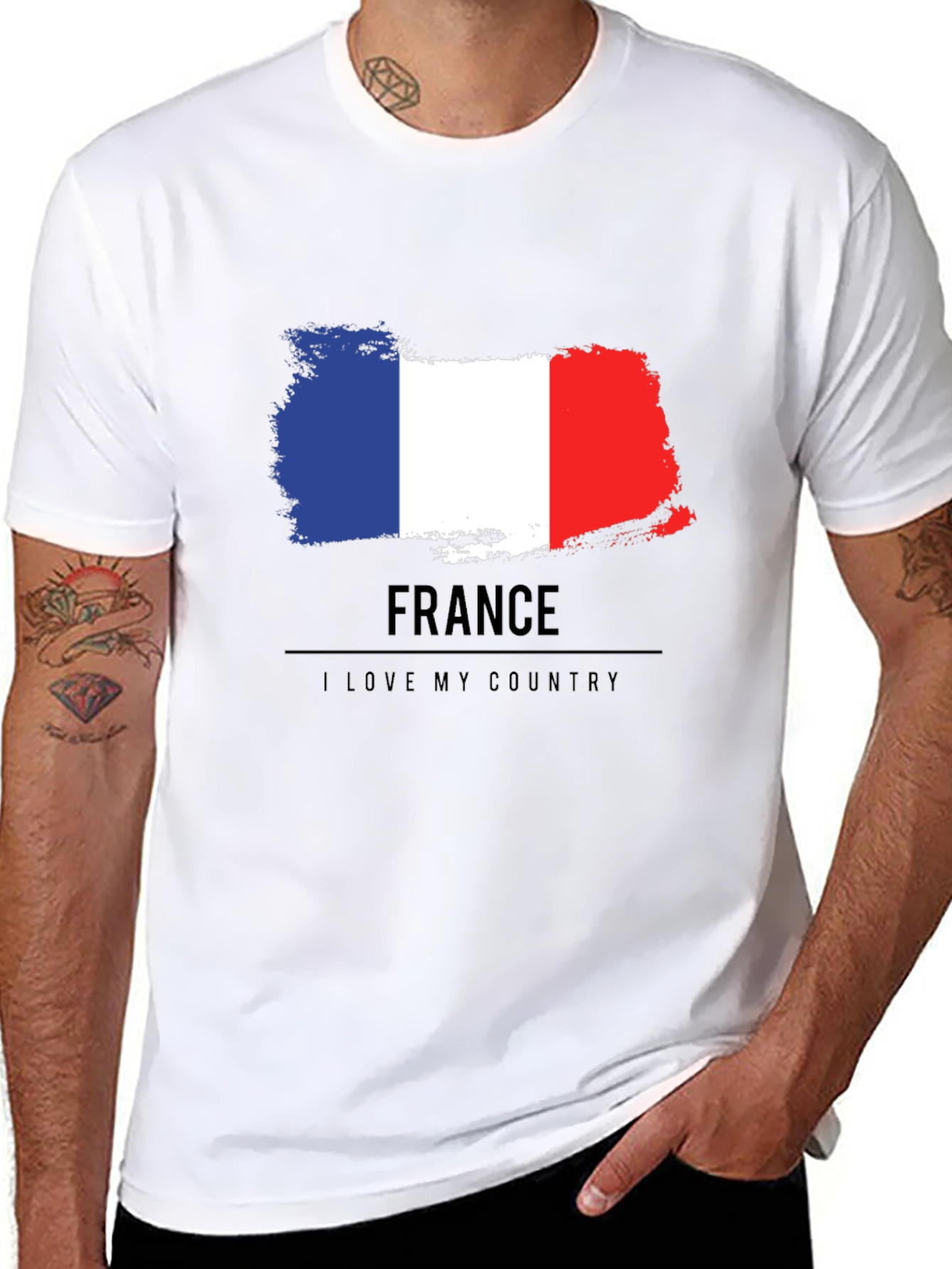 France Flag T-Shirt - I Love My Country Tee