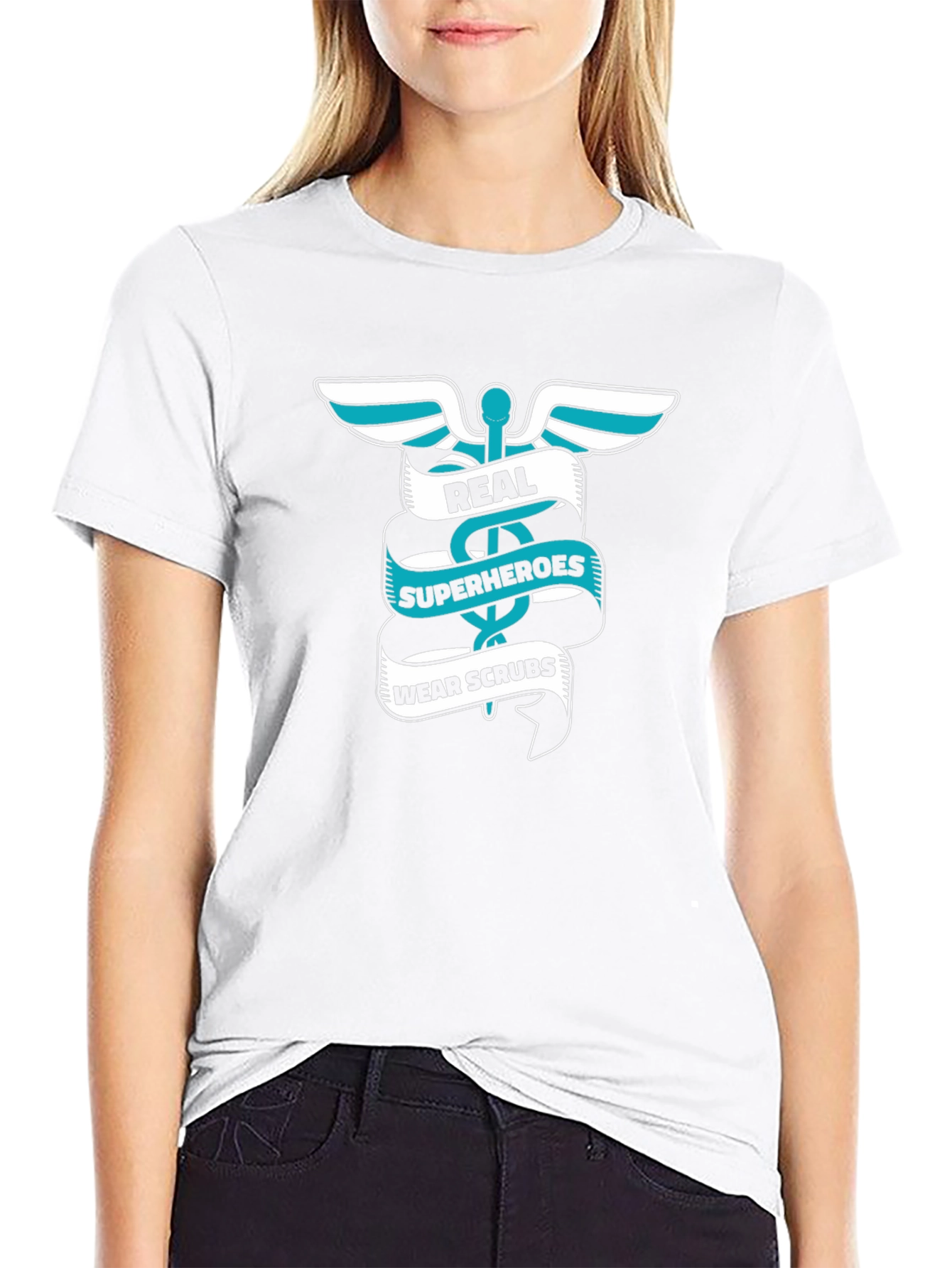 Real Superheroes Wear Scrubs Graphic Tee