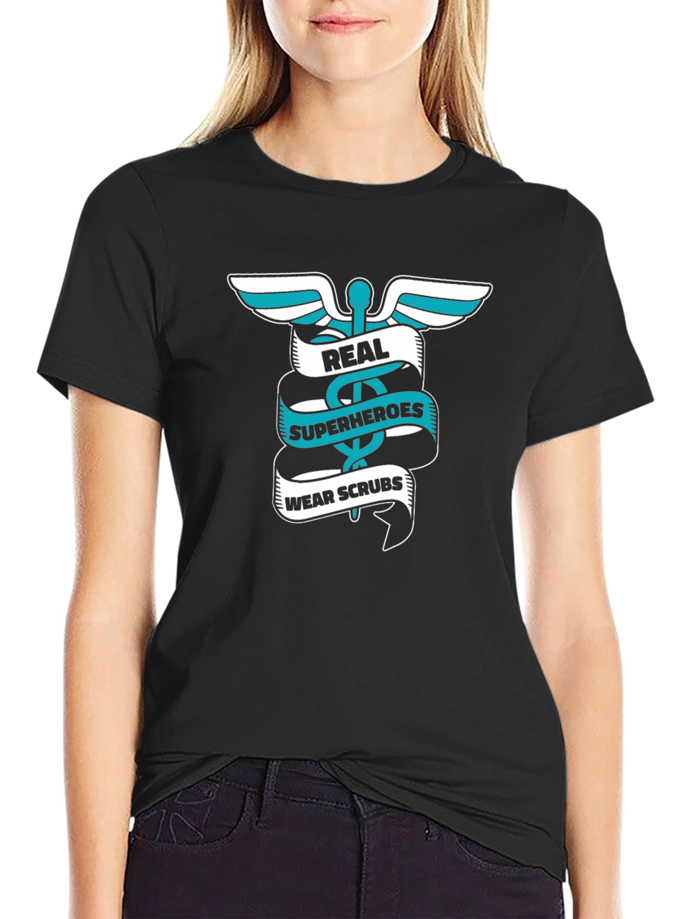 Real Superheroes Wear Scrubs Graphic Tee