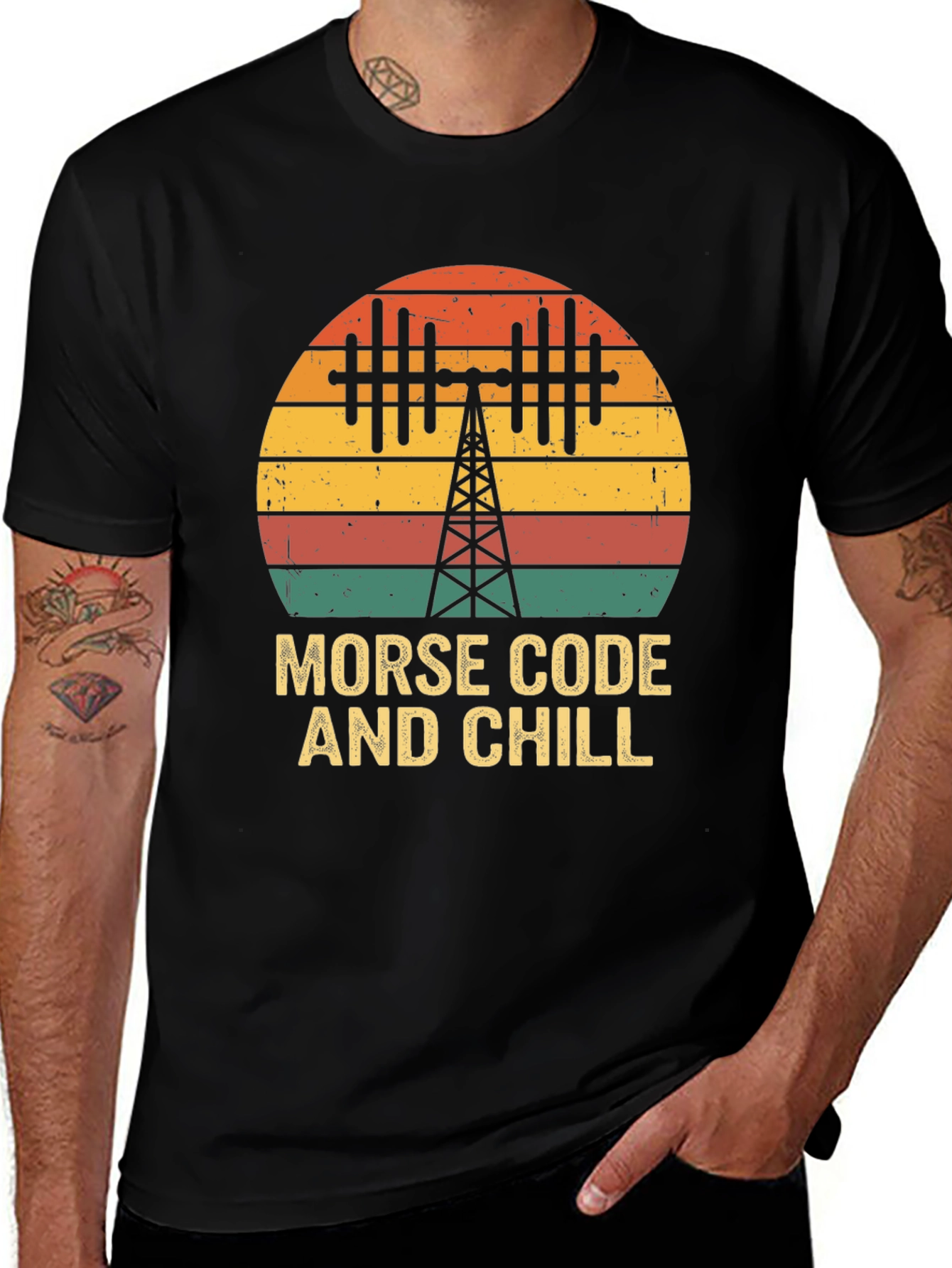 Morse Code and Chill Retro T-Shirt