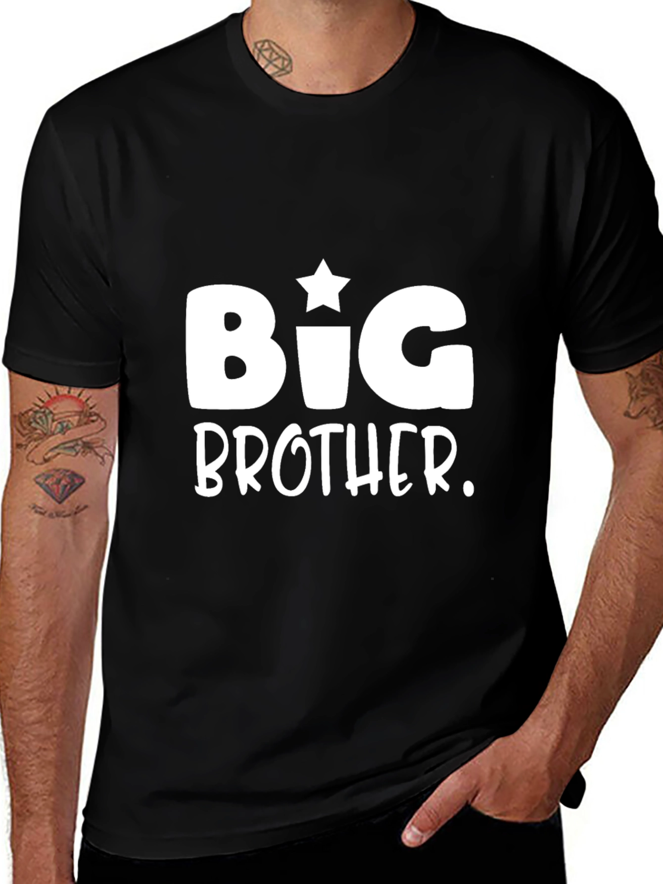 Big Brother Graphic Tee - Black Cotton Shirt