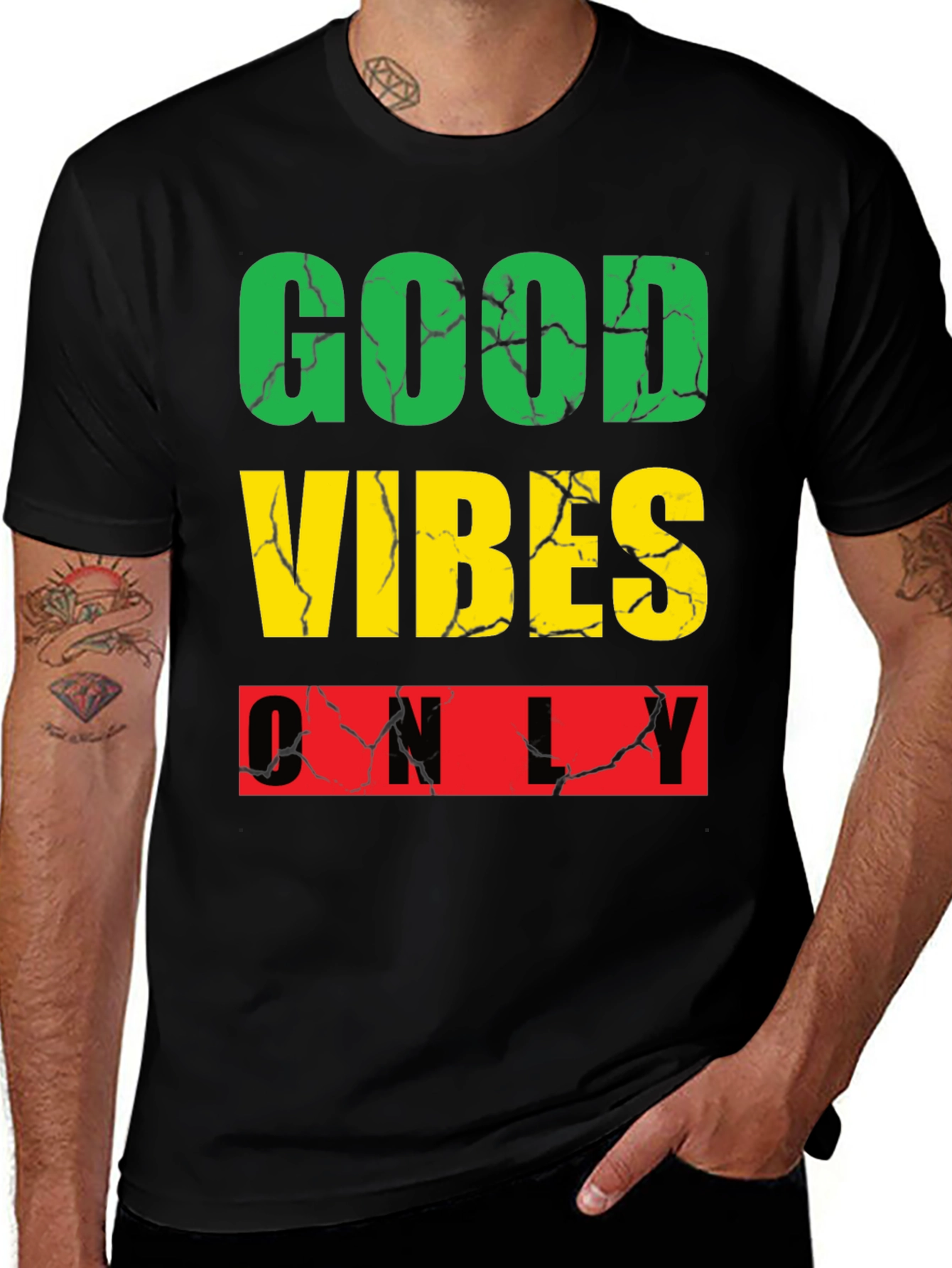 Good Vibes Only Graphic Tee - Black Casual Shirt