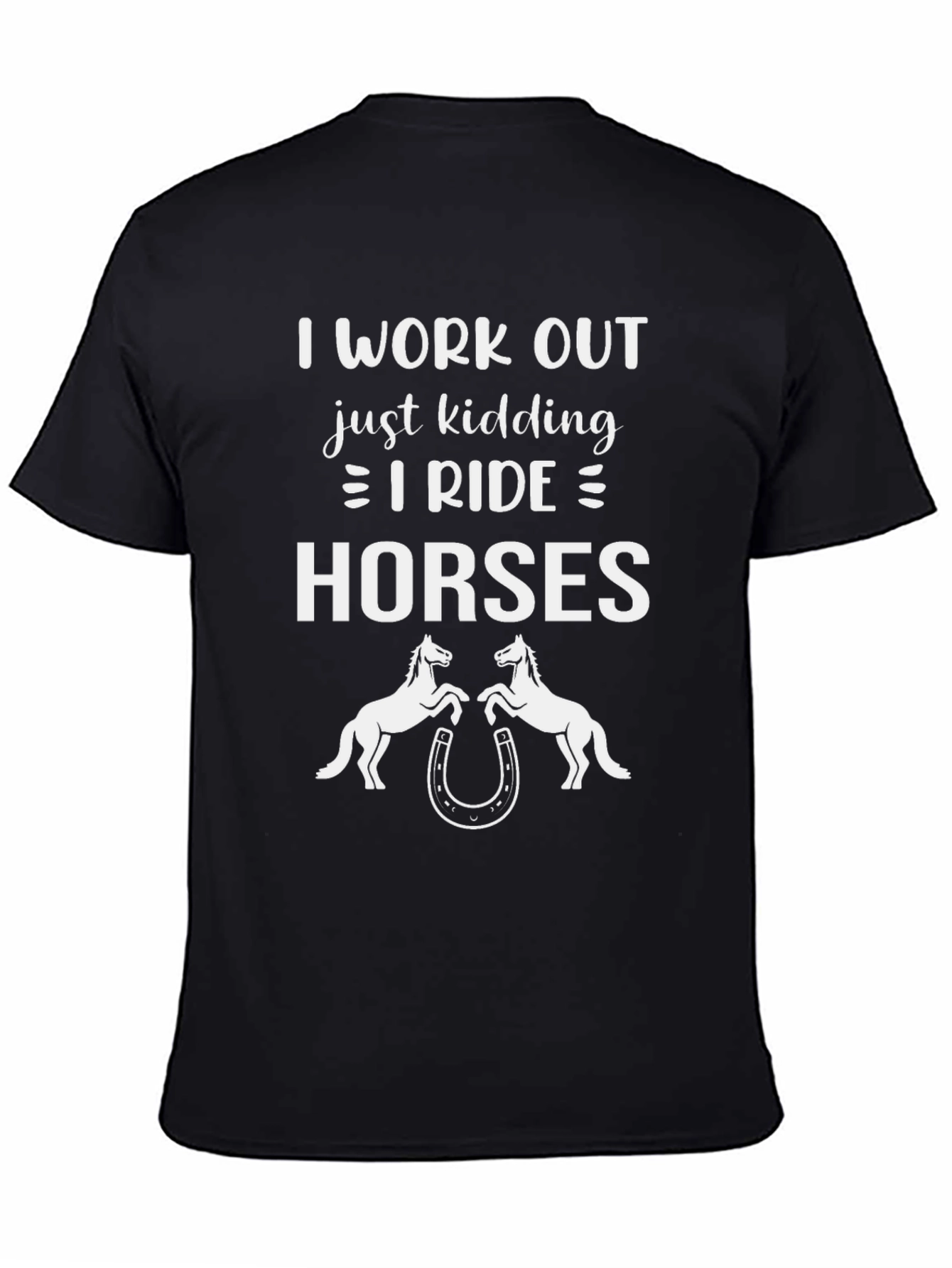 I Ride Horses Black Graphic Tee