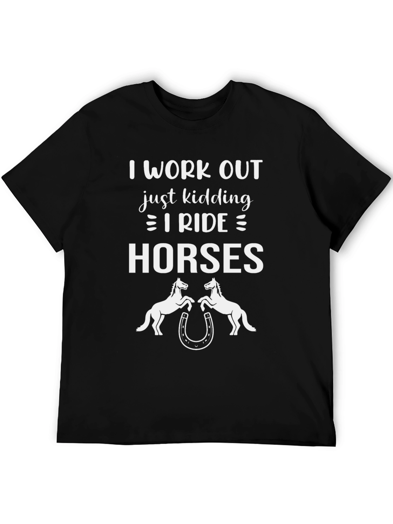 I Ride Horses Black Graphic Tee