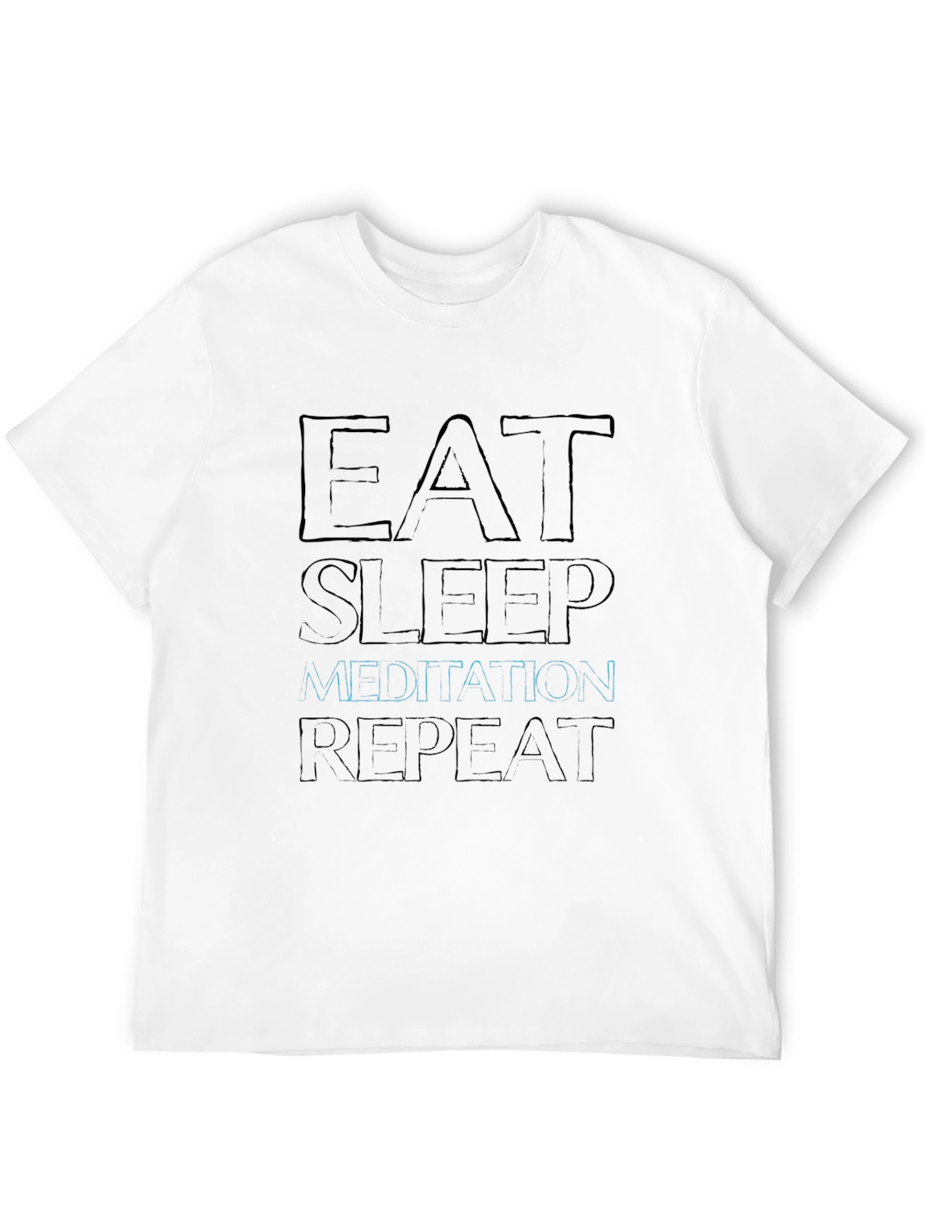 Eat Sleep Meditation Repeat T-Shirt - Black Graphic Tee