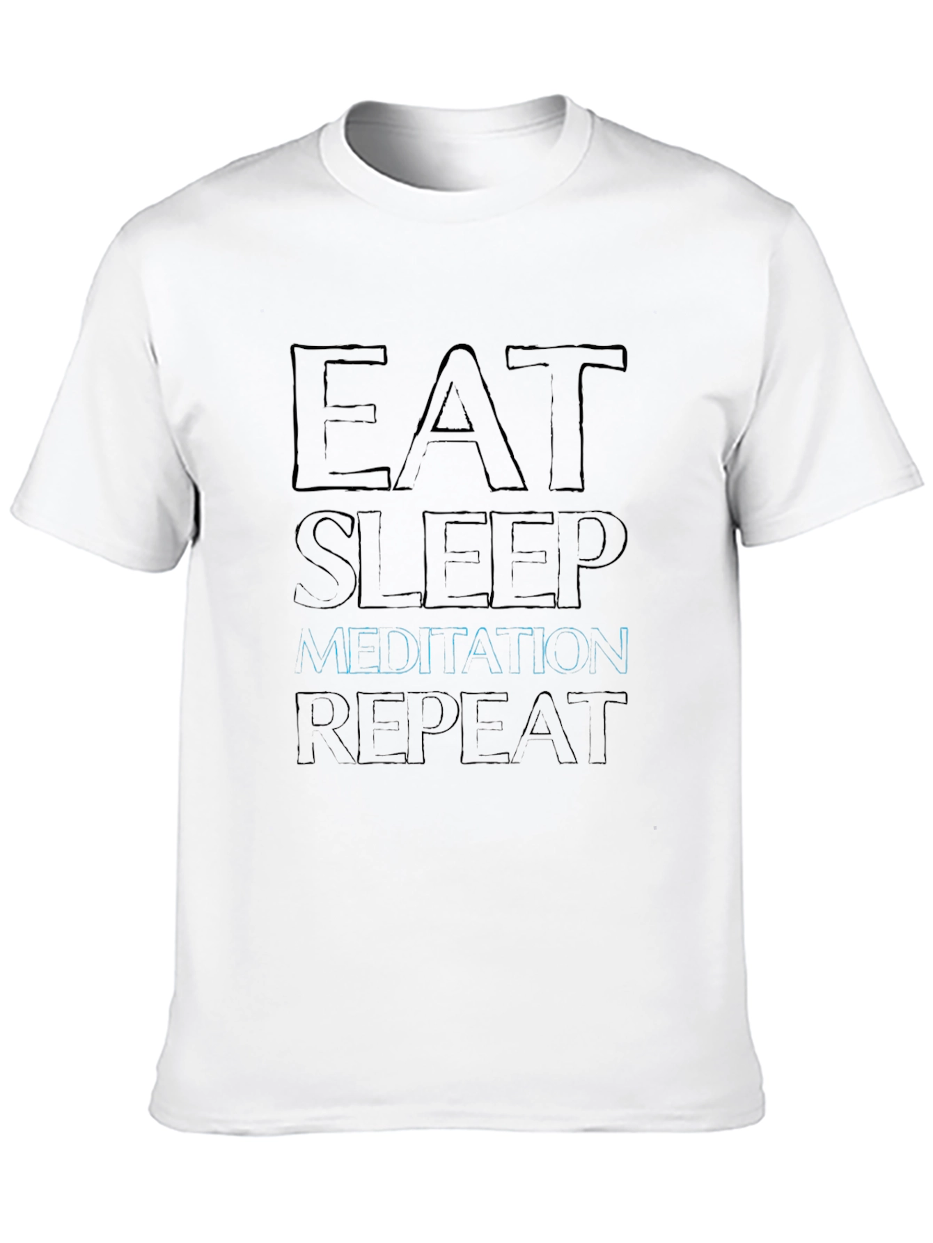 Eat Sleep Meditation Repeat T-Shirt - Black Graphic Tee