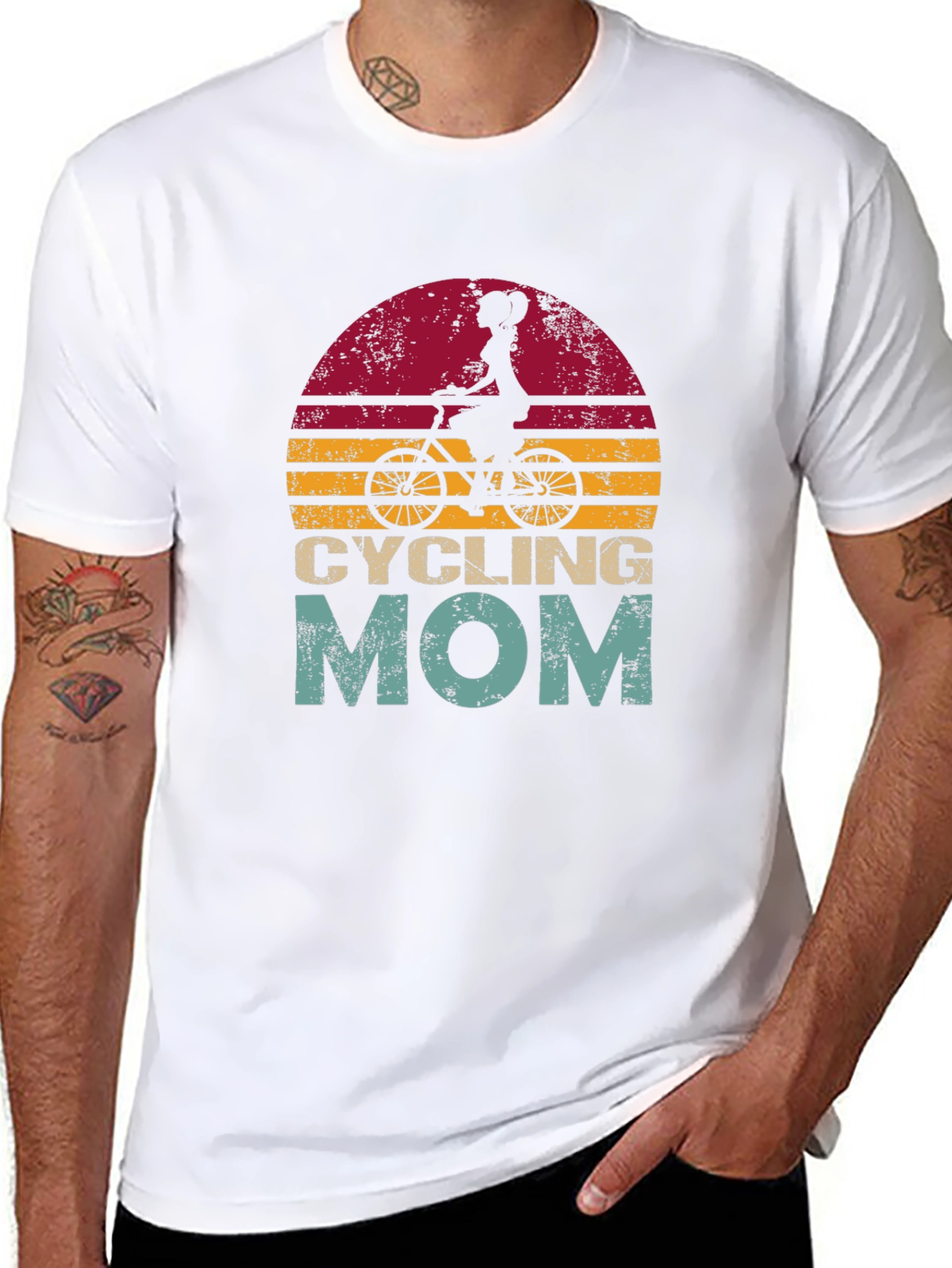 Cycling Mom Graphic T-Shirt - Retro Style