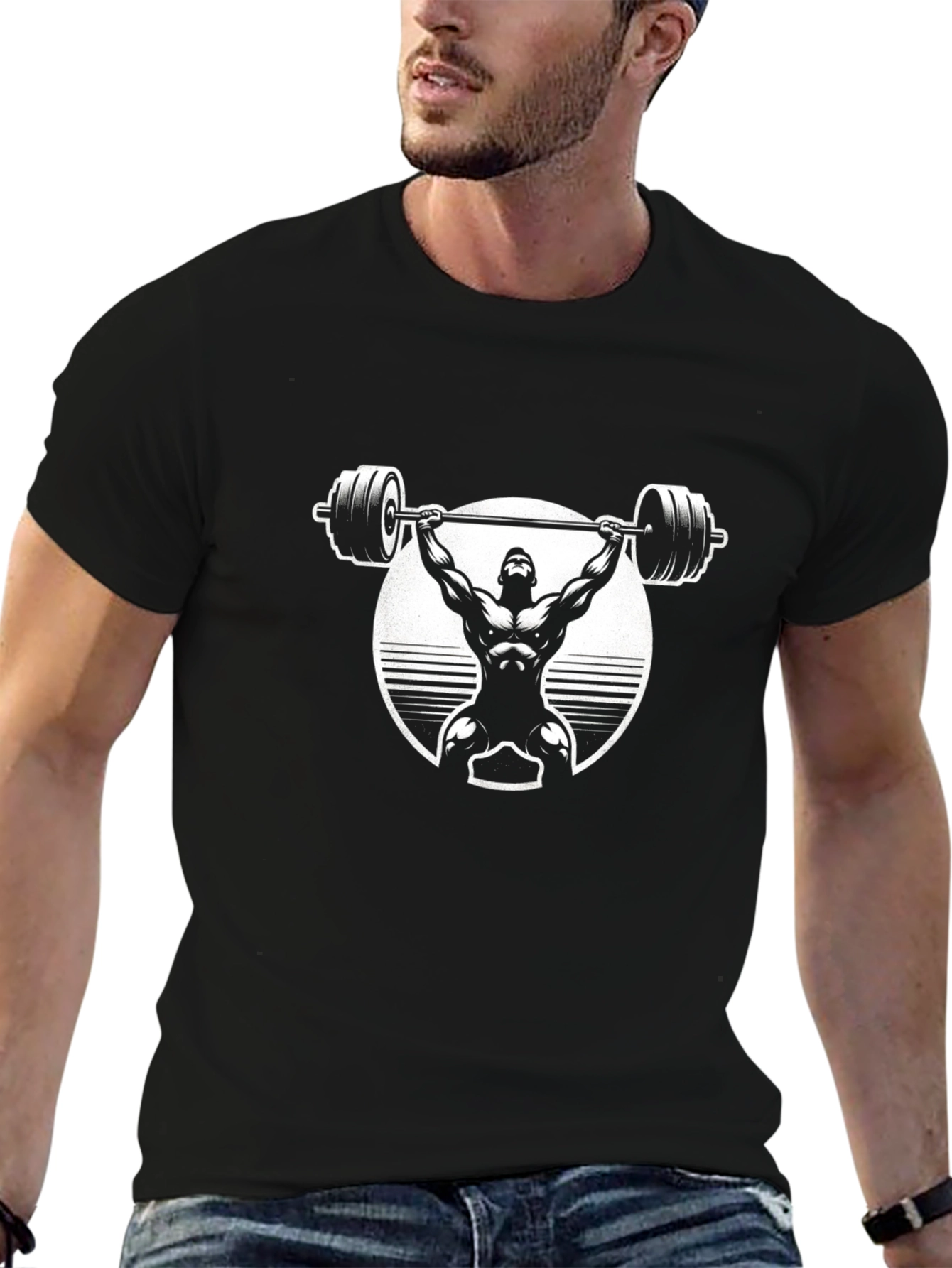 Weightlifter Graphic T-Shirt - Black Gym Apparel