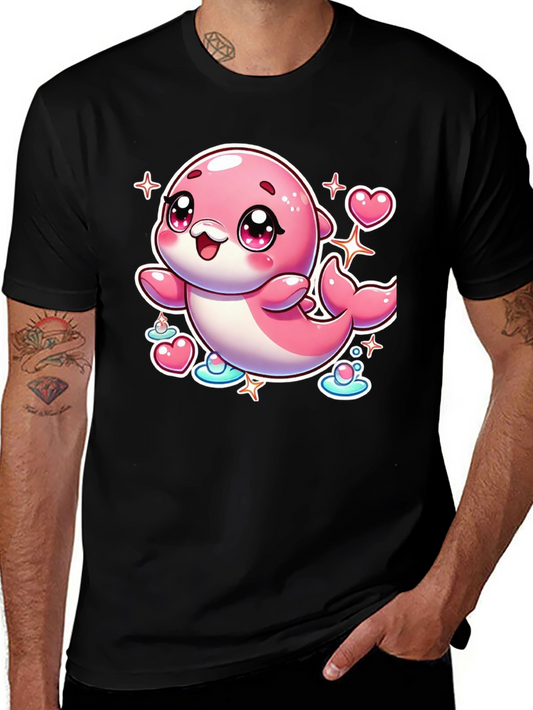 Cute Pink Dolphin Graphic Tee