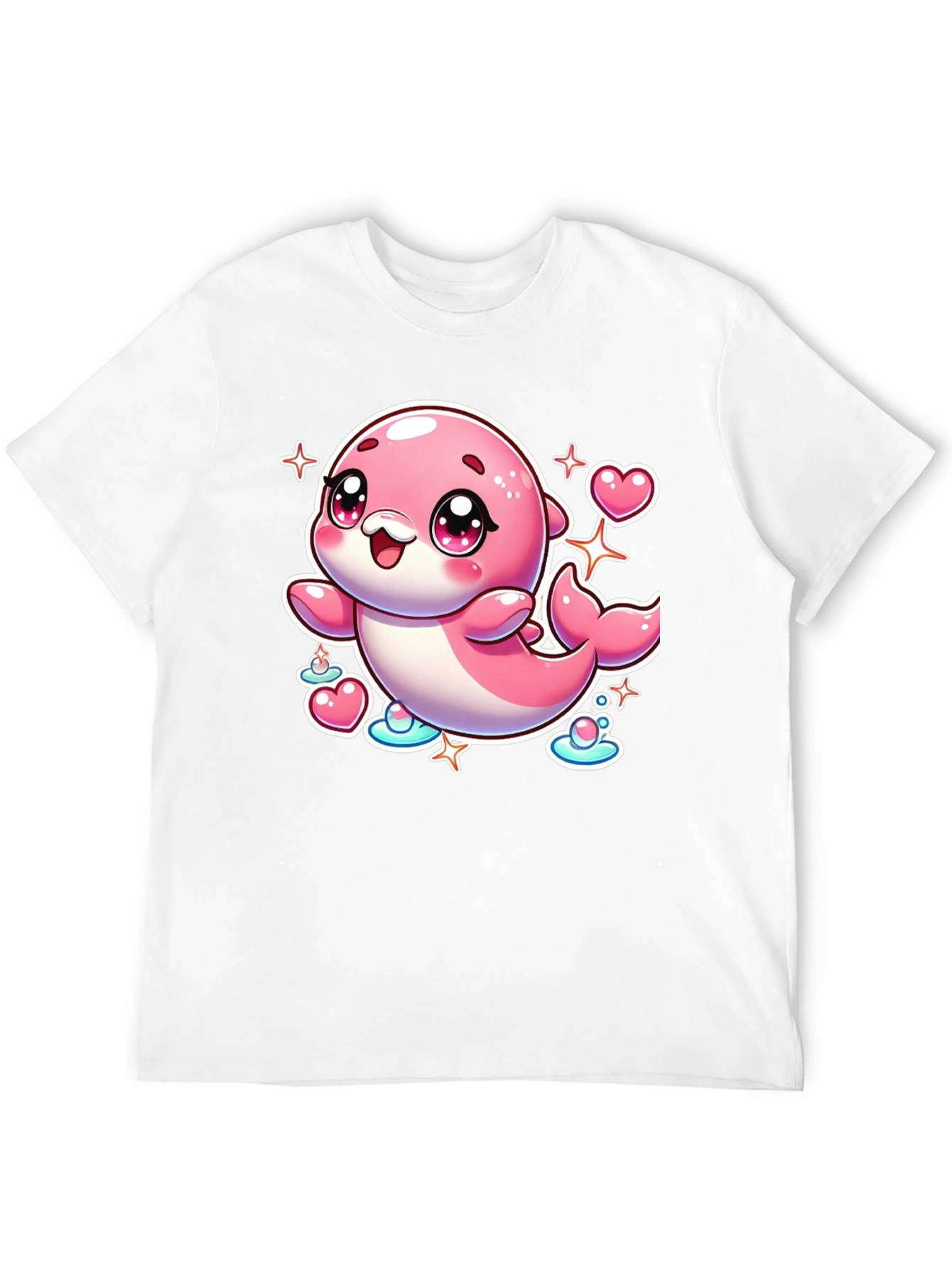 Cute Pink Dolphin Graphic Tee