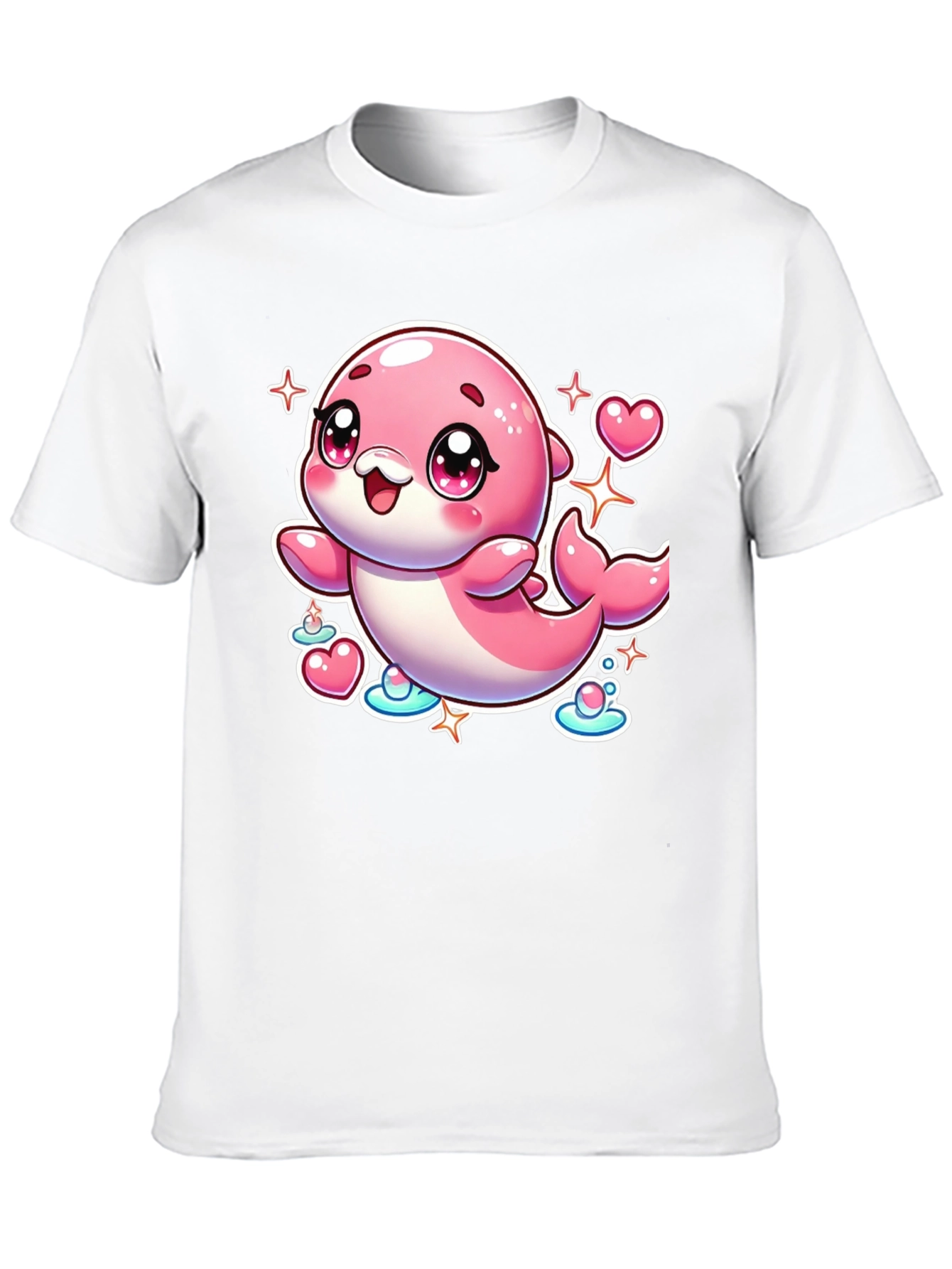 Cute Pink Dolphin Graphic Tee