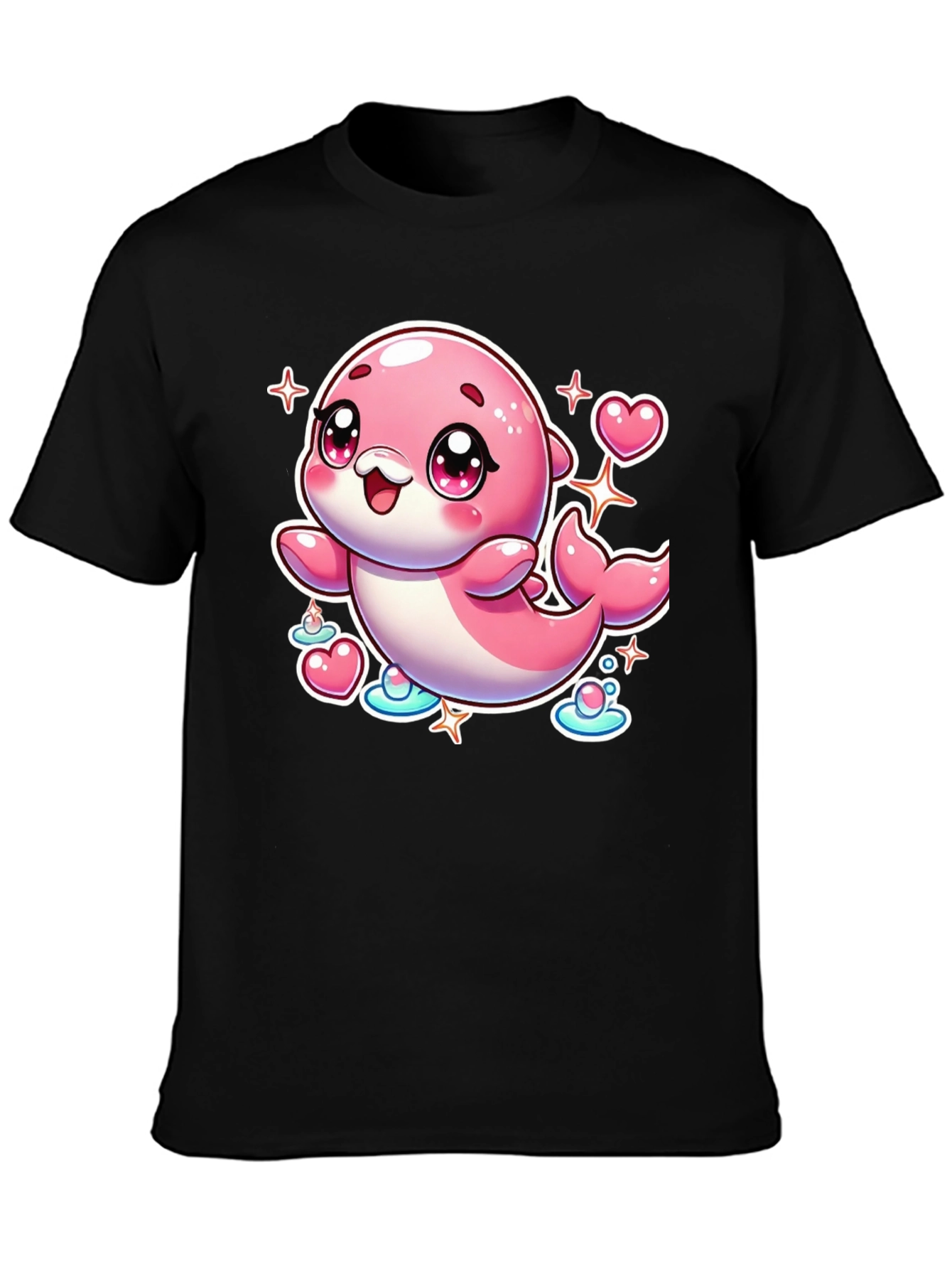 Cute Pink Dolphin Graphic Tee