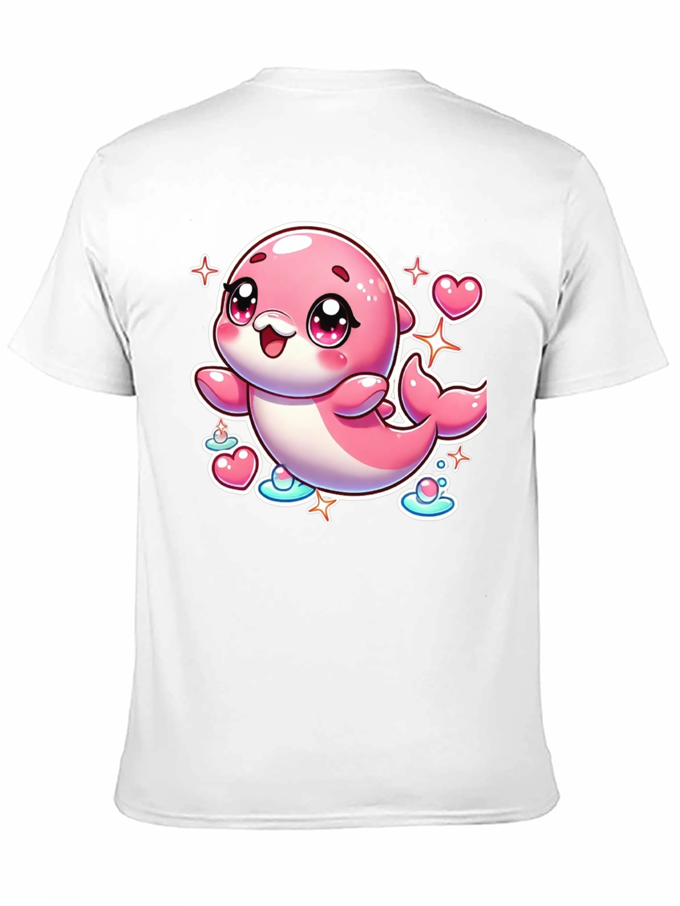 Cute Pink Dolphin Graphic Tee