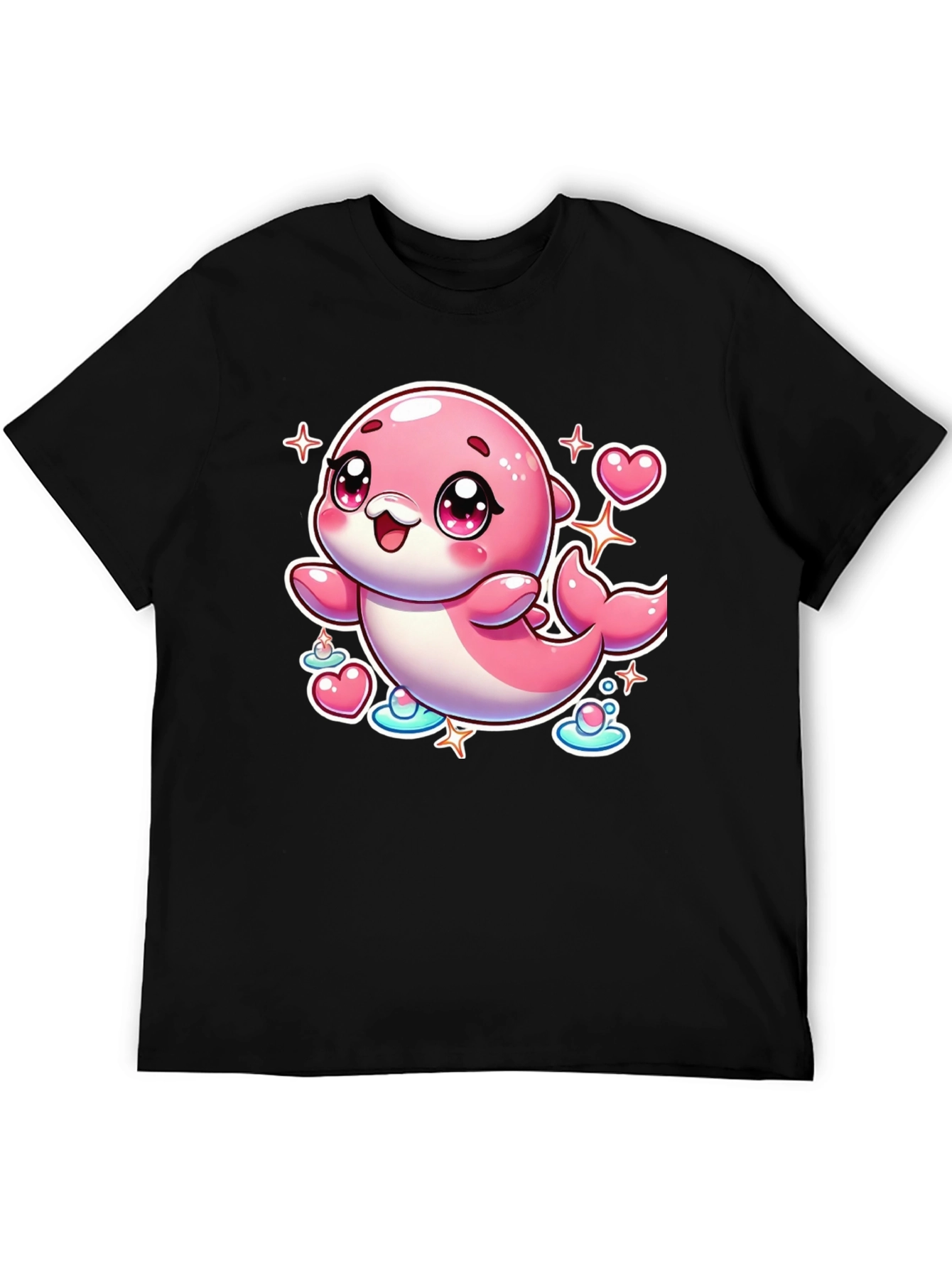 Cute Pink Dolphin Graphic Tee