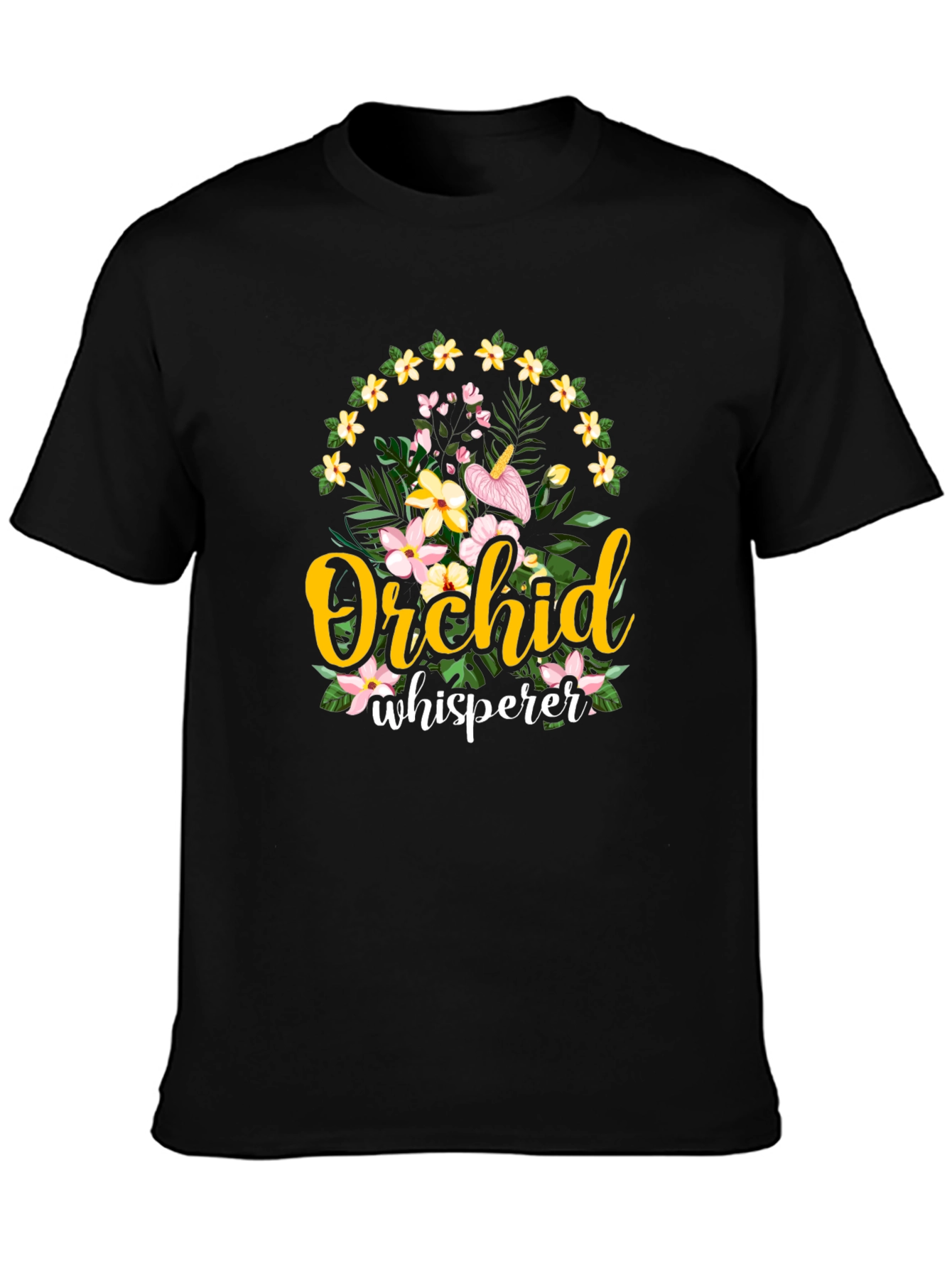 Orchid Whisperer Graphic T-Shirt - Floral Design
