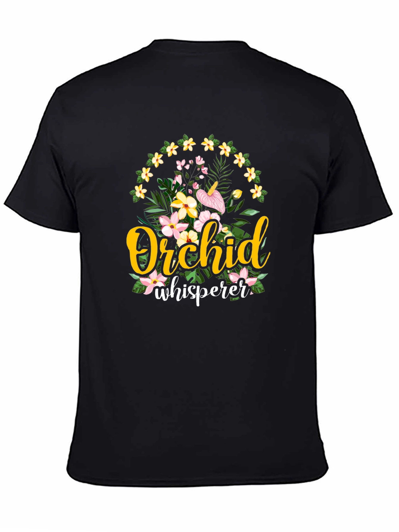 Orchid Whisperer Graphic T-Shirt - Floral Design