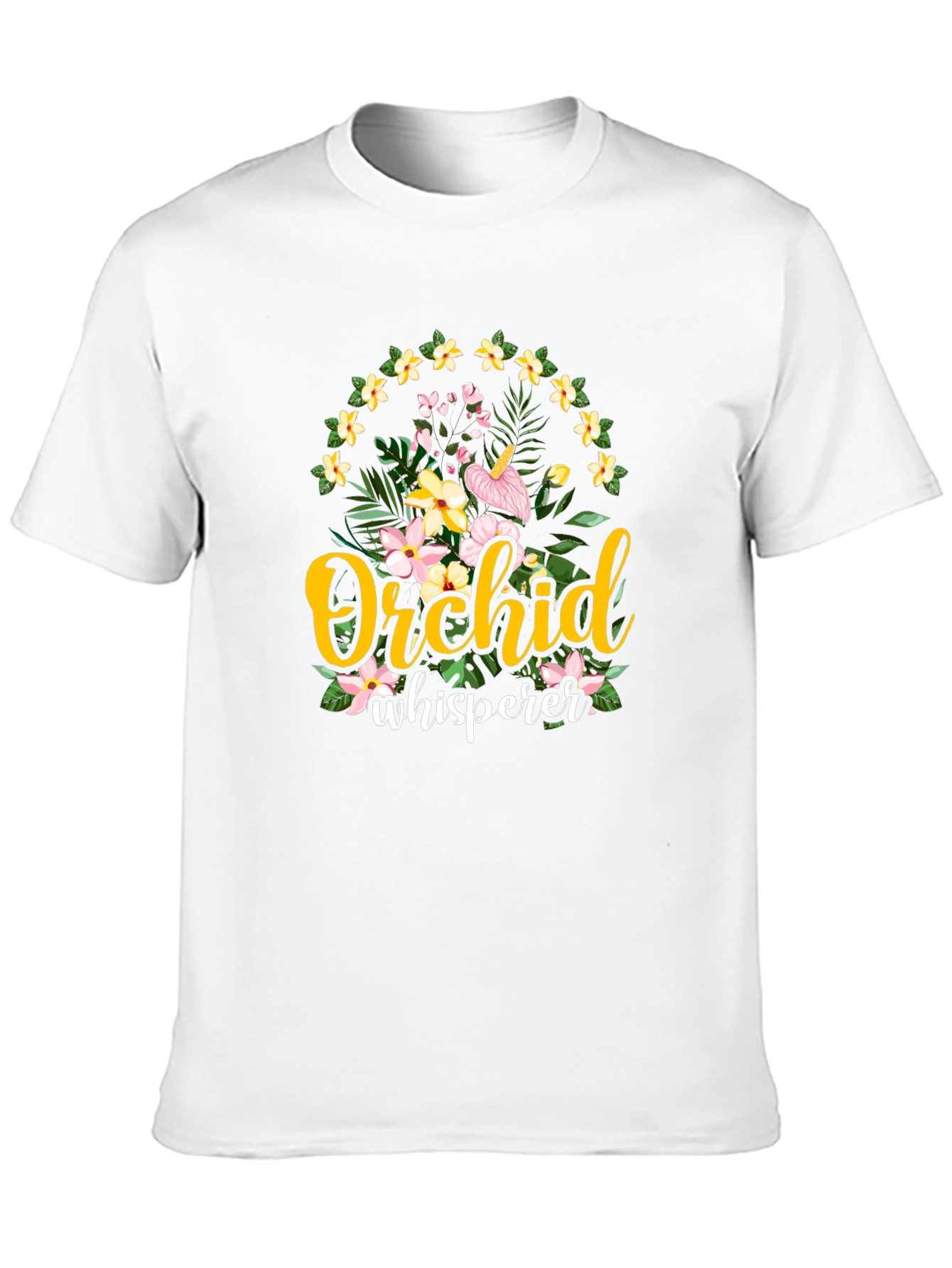 Orchid Whisperer Graphic T-Shirt - Floral Design