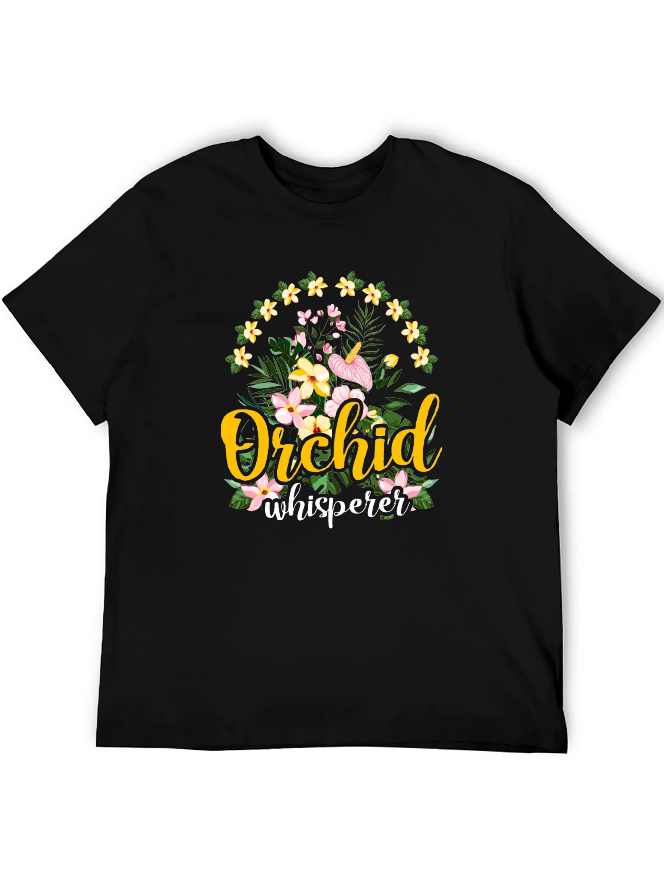 Orchid Whisperer Graphic T-Shirt - Floral Design