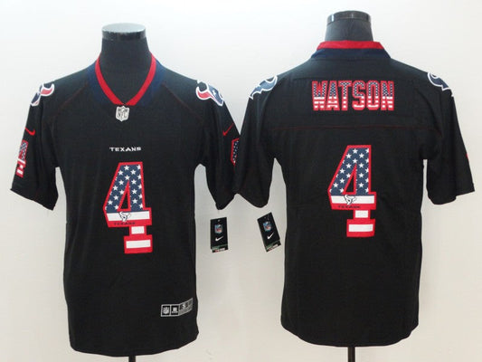 Men's Houston Texans Deshaun Watson #4 Black Authentic Game Jerseys
