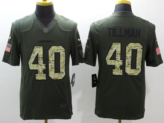 Men's Arizona Cardinals Pat Tillman #40 Army Green Game Jerseys