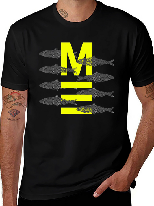 Sardine M Graphic Tee - Black Cotton Comfort